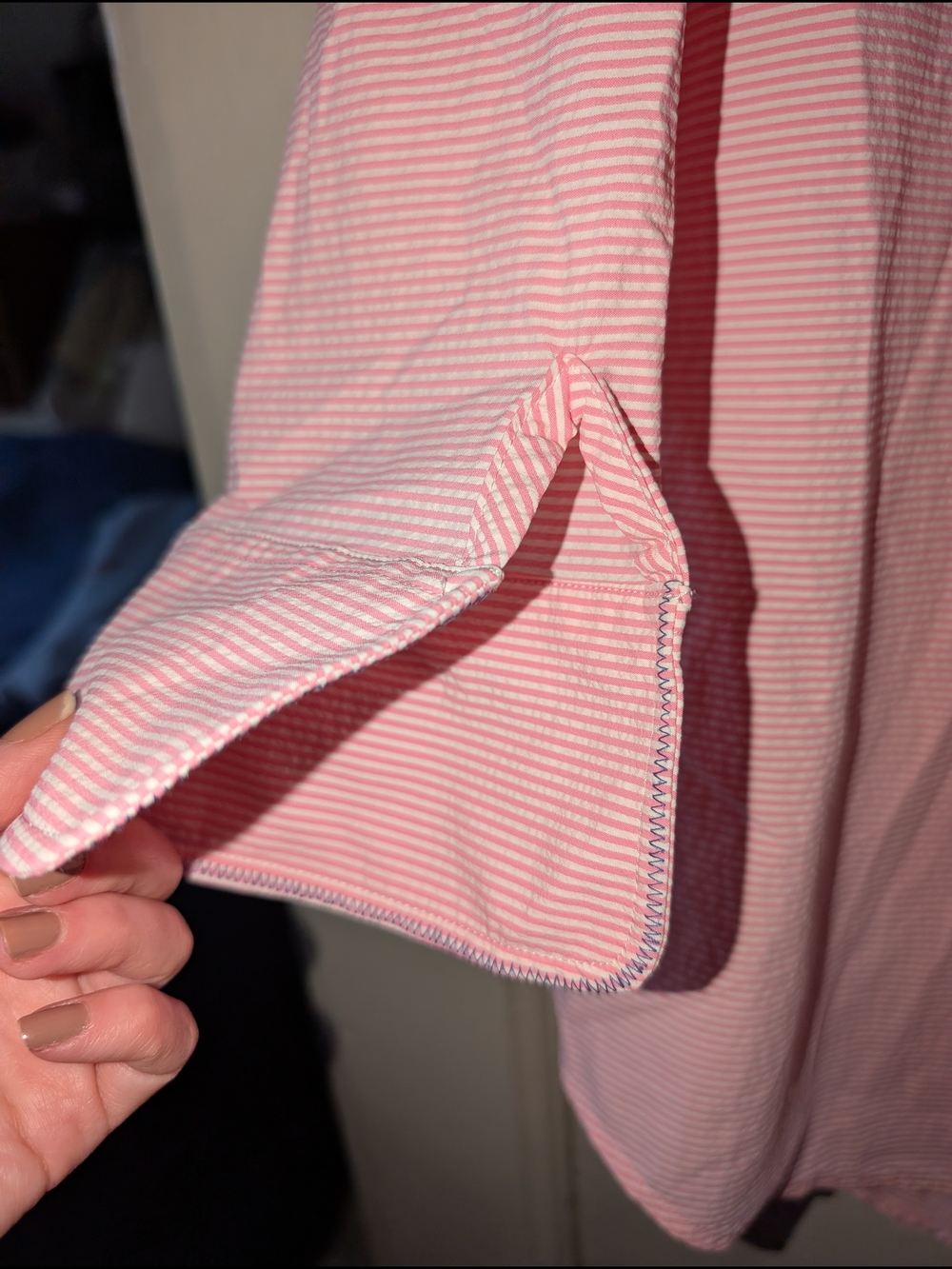 Vineyard Vines Performance Sailing Shirt Womens 8 Pink White Striped Pullover - Picture 7 of 8